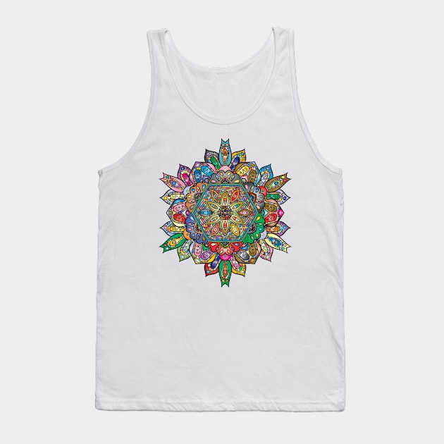 Mandala design with colourful lines Tank Top by Montanescu